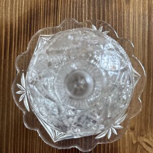 Vintage Cut Glass Clear Deco MCM 30s 40s Mini  Lidded Granny Cottagecore Farmhus